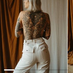 P&CO UK bone wash utility pants fit like a US size 4